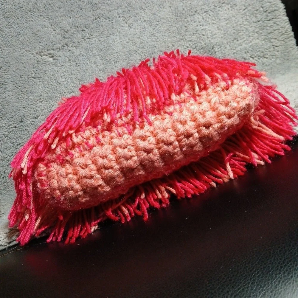 Natural‎ Life Baby Pink Bright Pink Crochet Yarn Purse Hand Bag NWT!